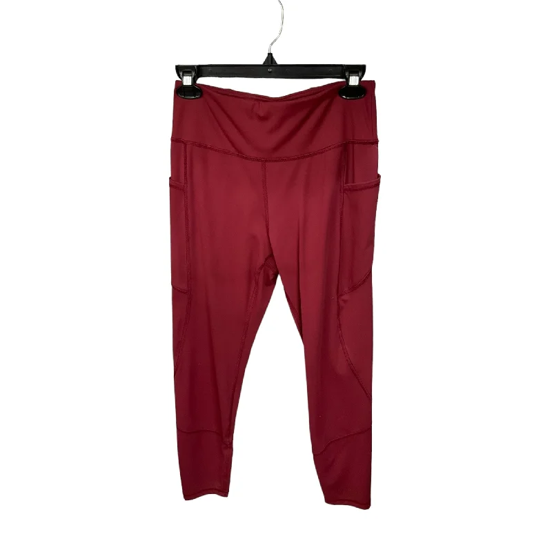 High-end Fabrics Red Athletic Leggings Gottex, Size M