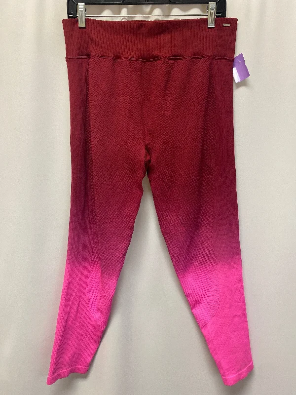 Soft And Comfortable Red Athletic Leggings Pink, Size Xl