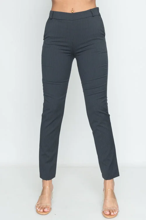Energy Wear Slim Fit Business Casual Pin Stripe Dress Pants With Belt Loops in Charcoal*l(14415-TW020) Energy Wear Slim Fit Business Casual Pin Stripe Dress Pants With Belt Loops in Charcoal*l(14415-TW020)