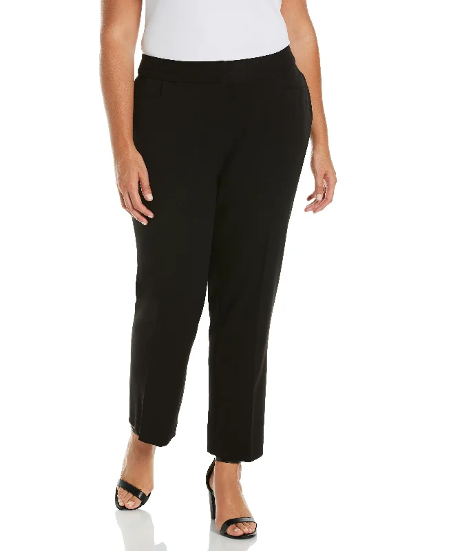 Comfy Pants Plus Size Slim Leg Stretch Gabardine Pant - Curvy Fit