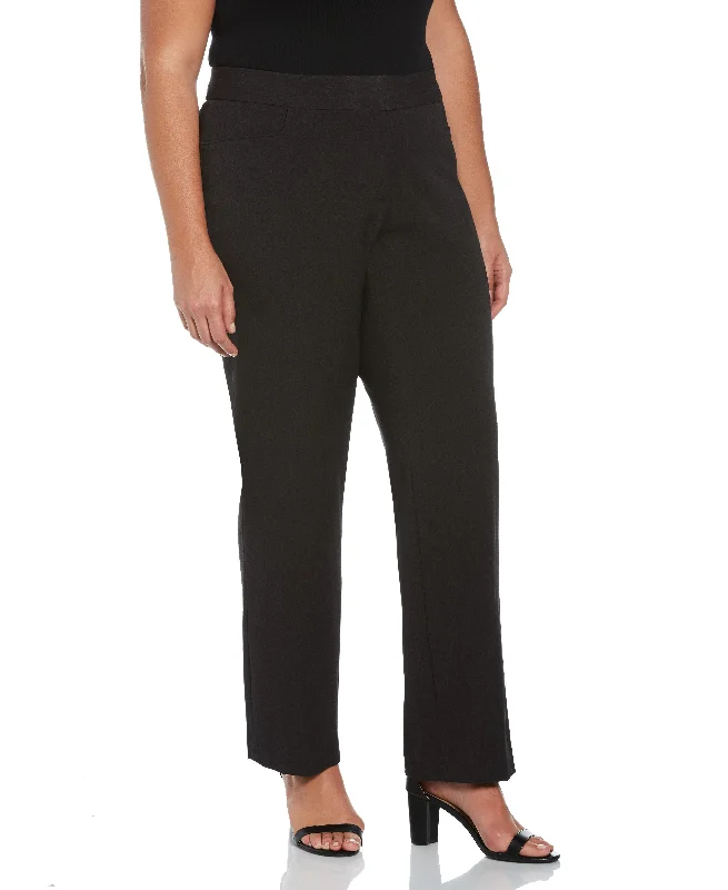 Comfortable Sweaters Plus Size Gabardine Straight Leg Pant - Curvy Fit
