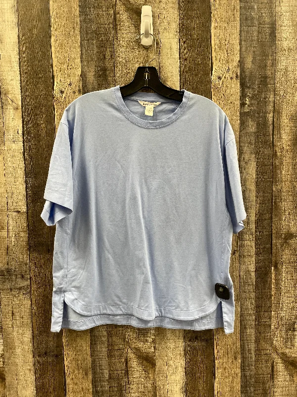 Casual Style Athletic Top Short Sleeve By Athleta In Blue, Size: M