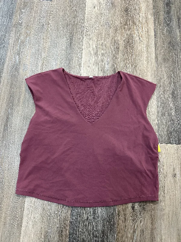 Beautiful Romance Athletic Top Short Sleeve By Athleta In Pink, Size: 2x