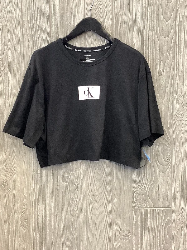 Fashion Selection Athletic Top Short Sleeve By Calvin Klein In Black, Size: Xl