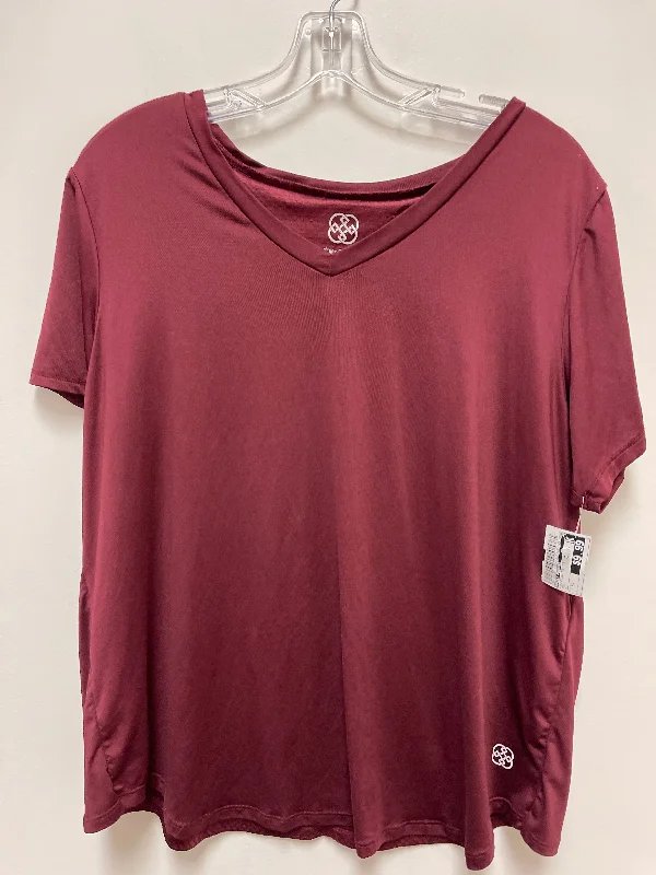 High-quality Fabrics Athletic Top Short Sleeve By Daisy Fuentes In Red, Size: Xl