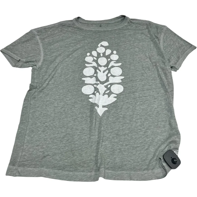 Exquisite Details Athletic Top Short Sleeve By Free People In Grey, Size: Xs
