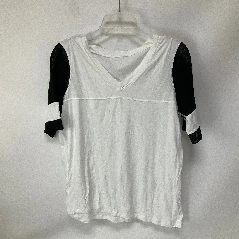 Spiritual Vitality Athletic Top Short Sleeve By Lululemon In Black & White, Size: 6