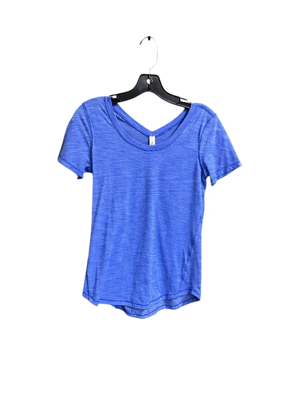 Cozy Street Style Athletic Top Short Sleeve By Lululemon In Blue, Size: 4