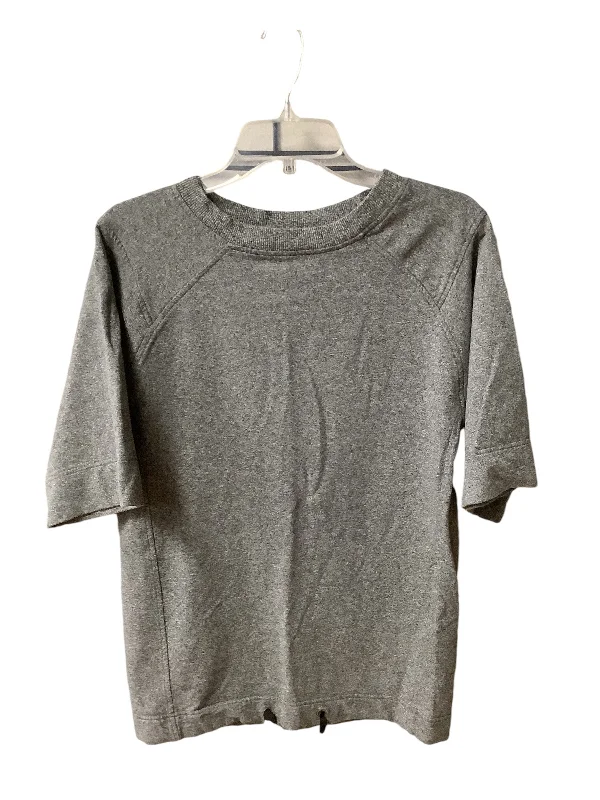Street Fashion Athletic Top Short Sleeve By Lululemon In Grey, Size: M