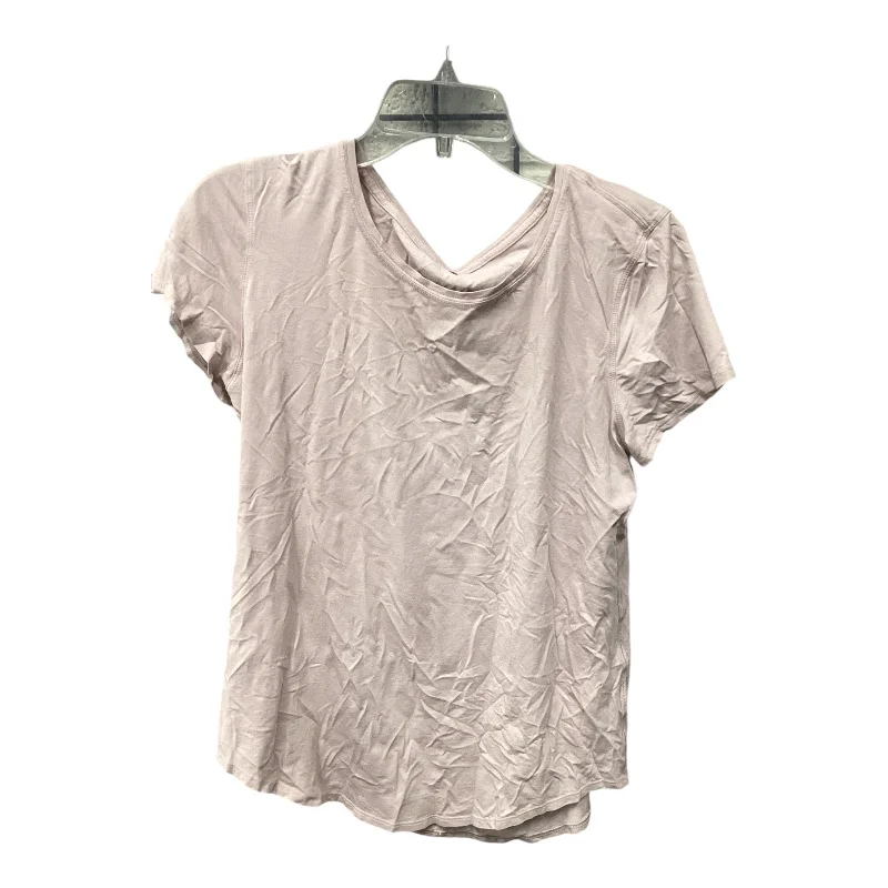 Sports Fashion Athletic Top Short Sleeve By Lululemon In Pink, Size: M