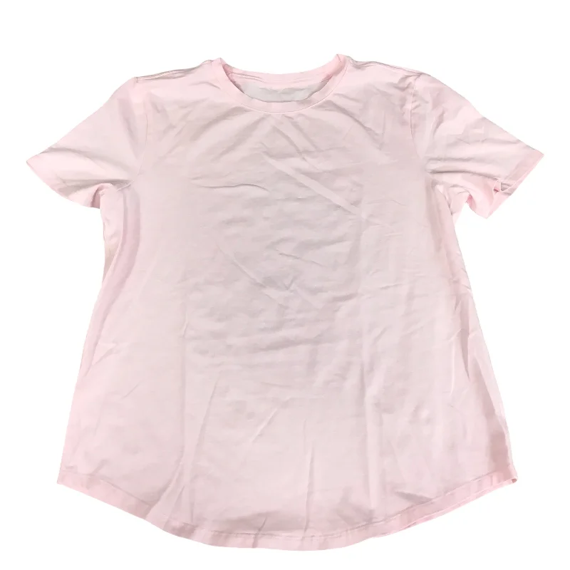 Breathable Design Athletic Top Short Sleeve By Lululemon In Pink, Size: S