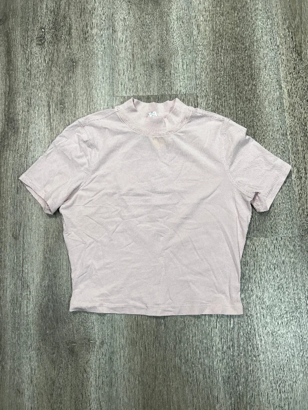 Unique Design Athletic Top Short Sleeve By Lululemon In Pink, Size: S