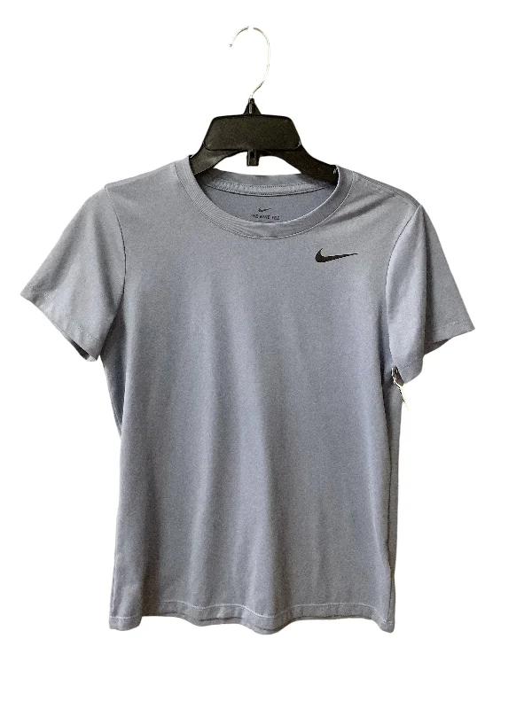Comfortable down Athletic Top Short Sleeve By Nike Apparel In Blue, Size: S