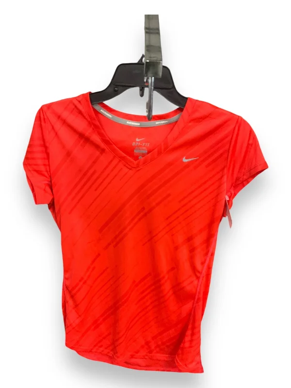 Warm Chic Outfits Athletic Top Short Sleeve By Nike Apparel In Orange, Size: L