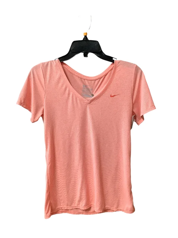 Comfortable And Simple Athletic Top Short Sleeve By Nike Apparel In Orange, Size: M