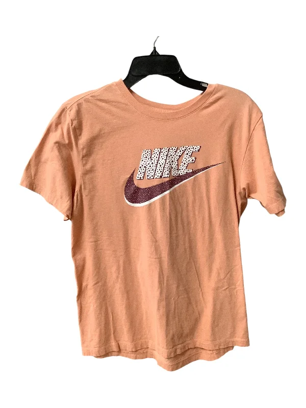 Leisure Travel Athletic Top Short Sleeve By Nike Apparel In Orange, Size: M