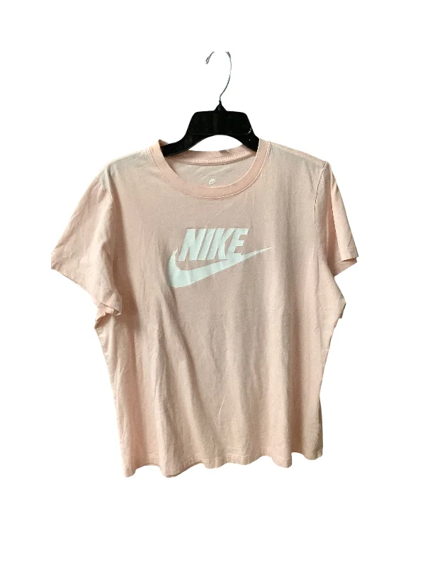 Classic Style Athletic Top Short Sleeve By Nike Apparel In Pink, Size: Xl