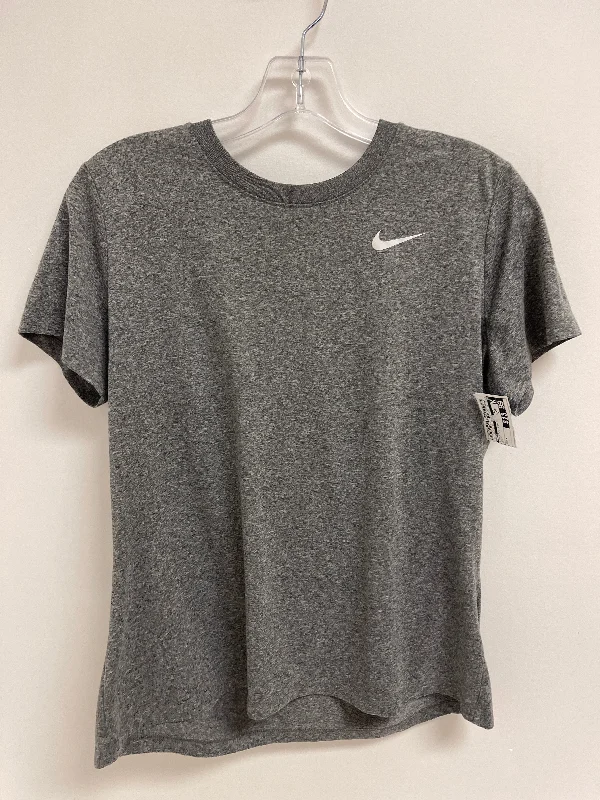 Fashion Must-have Athletic Top Short Sleeve By Nike In Grey, Size: M