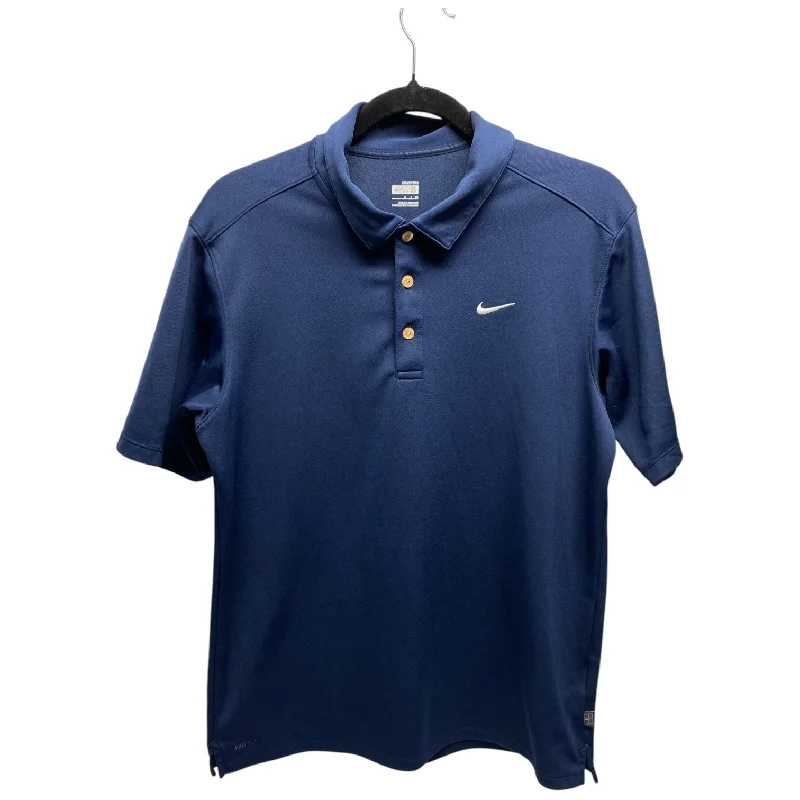 Fashionable Comfort Athletic Top Short Sleeve By Nike In Nautical Print, Size: S