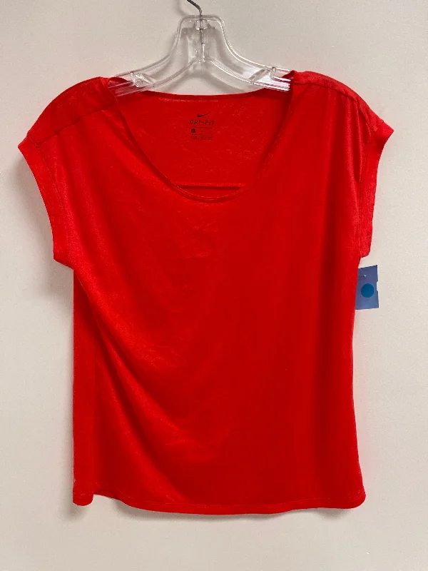Effortless Style Athletic Top Short Sleeve By Nike In Orange, Size: M