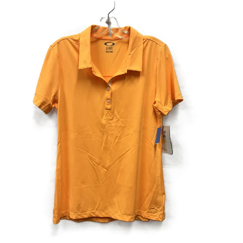 Must-have For Autumn And Winter Athletic Top Short Sleeve By Oakley In Orange, Size: M Must-have For Autumn And Winter Athletic Top Short Sleeve By Oakley In Orange, Size: M