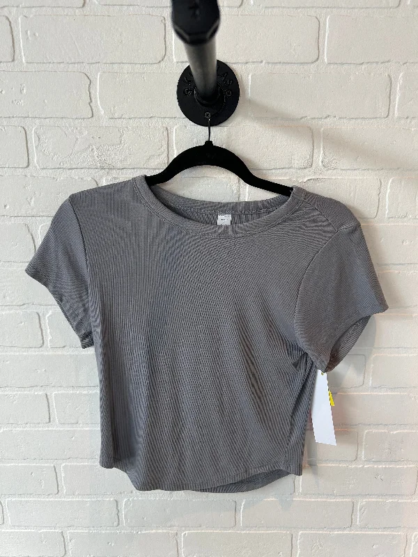 Simple And Comfortable Athletic Top Short Sleeve By Old Navy In Grey, Size: M