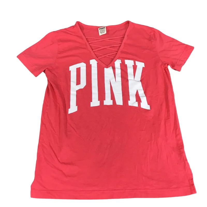 Classic Retro Athletic Top Short Sleeve By Pink In Pink, Size: Xs