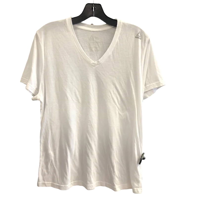 Unique Prints Athletic Top Short Sleeve By Reebok In White, Size: Xl