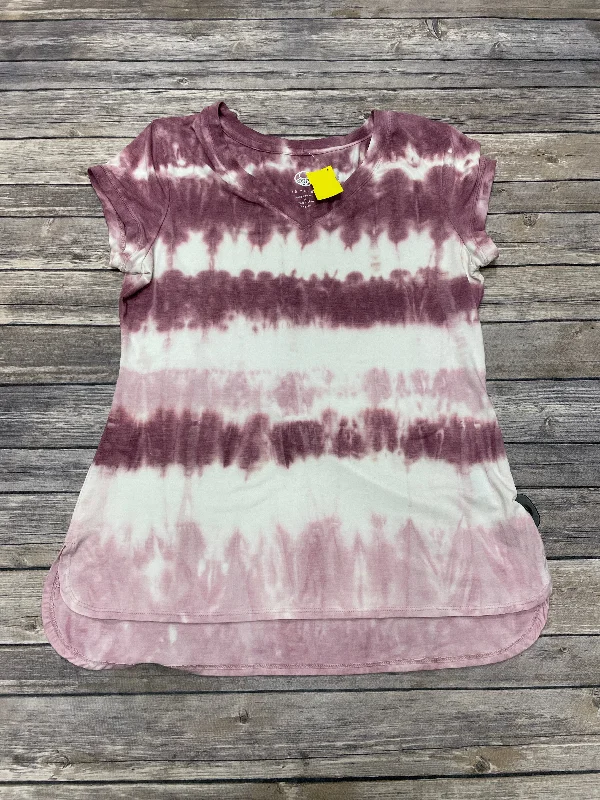 Relaxed Dresses Athletic Top Short Sleeve By Te Verde In Tie Dye Print, Size: M