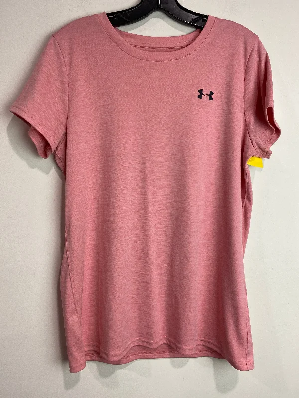 Cozy Fitting Athletic Top Short Sleeve By Under Armour In Pink, Size: L