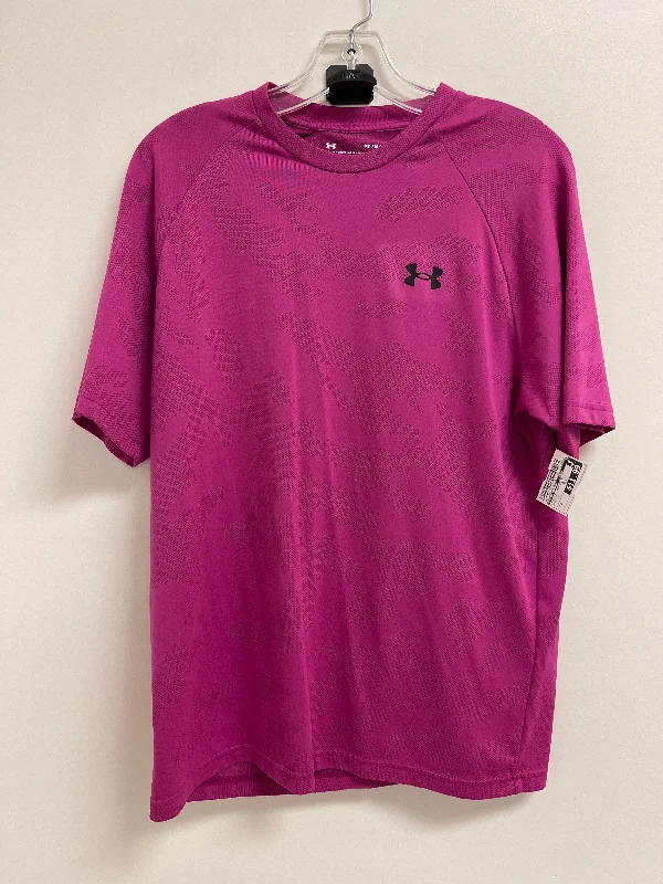 Sporty Elegance Athletic Top Short Sleeve By Under Armour In Pink, Size: M
