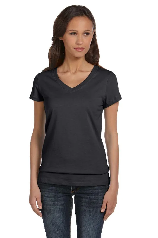 Sports Style Bella + Canvas Womens Jersey Short Sleeve V-Neck T-Shirt - Heather Dark Grey Sports Style Bella + Canvas Womens Jersey Short Sleeve V-Neck T-Shirt - Heather Dark Grey