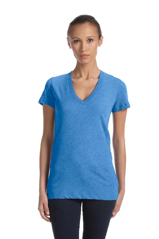 Cozy Essentials Bella + Canvas Womens Short Sleeve Deep V-Neck T-Shirt - True Royal Blue Cozy Essentials Bella + Canvas Womens Short Sleeve Deep V-Neck T-Shirt - True Royal Blue