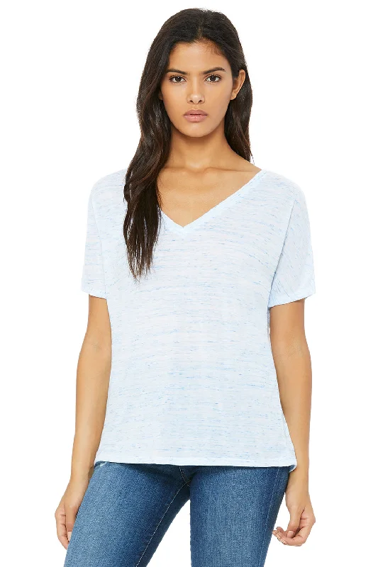 Classic Comfort Bella + Canvas Womens Slouchy Short Sleeve V-Neck T-Shirt - Blue Marble Classic Comfort Bella + Canvas Womens Slouchy Short Sleeve V-Neck T-Shirt - Blue Marble