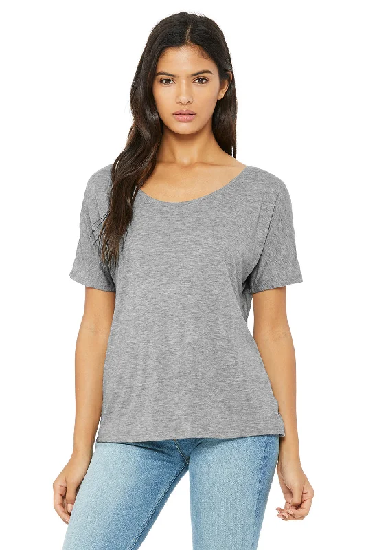 Smart Casuals Bella + Canvas Womens Slouchy Short Sleeve Wide Neck T-Shirt - Heather Grey