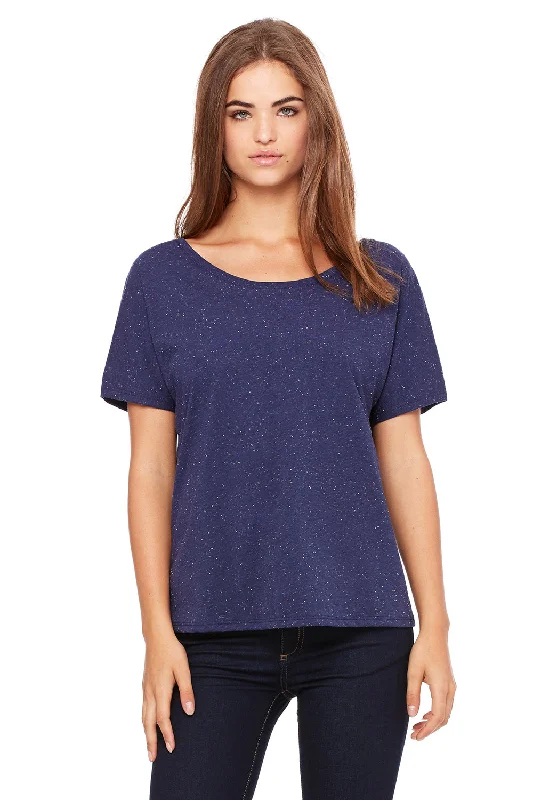 Relaxed Dresses Bella + Canvas Womens Slouchy Short Sleeve Wide Neck T-Shirt - Navy Blue Speckled Relaxed Dresses Bella + Canvas Womens Slouchy Short Sleeve Wide Neck T-Shirt - Navy Blue Speckled