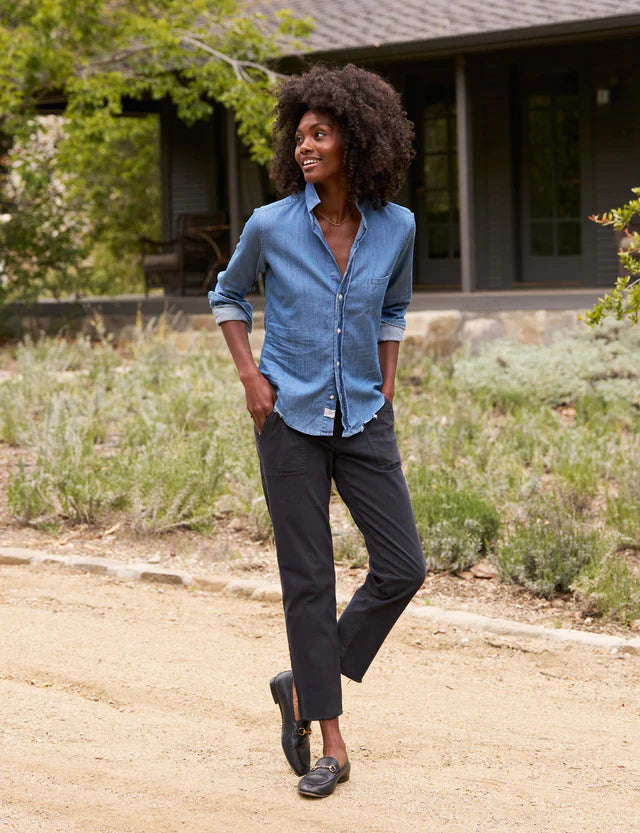 Feminine Charm Blackrock Italian Utility Pant Washed Black