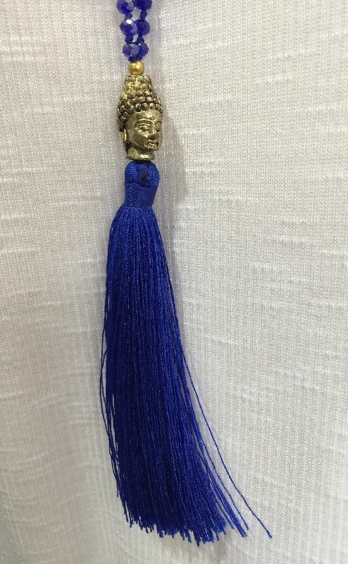 Cargo Pants Buddha Tassel Crystal Necklace