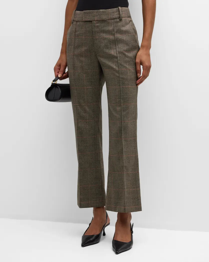 Luxury Style Check Ankle Trouser Brown Multi