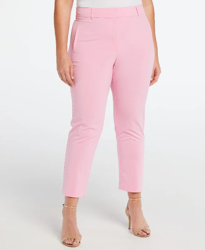 High-end Fabrics Plus Size Classic Fit Clean Straight Leg Ankle Pant