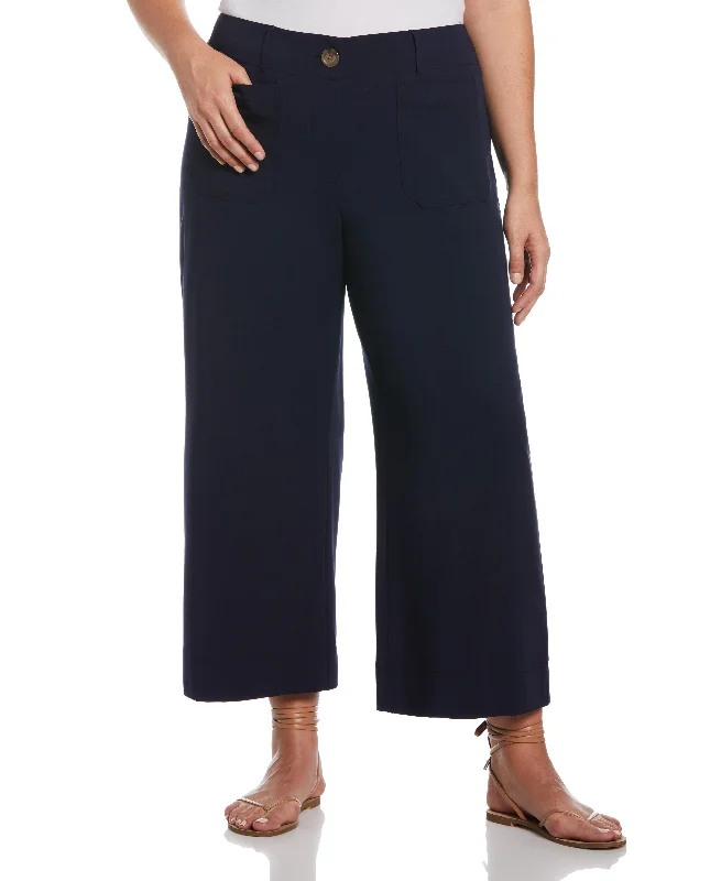Casual Chic Outfits Plus Size Classic Fit Cropped Column Gabardine Ankle Pant