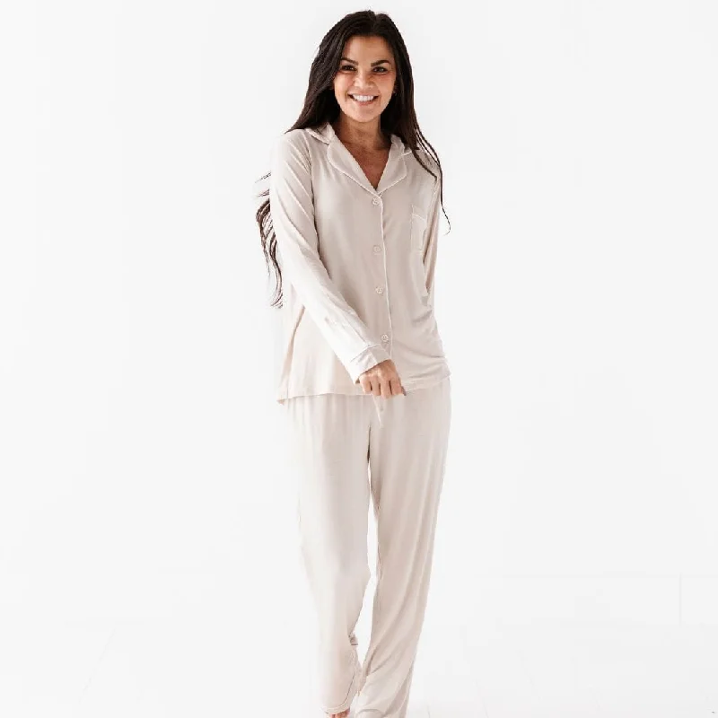 Modern Coats Cream Puff Women's Collar Shirt & Pants Set