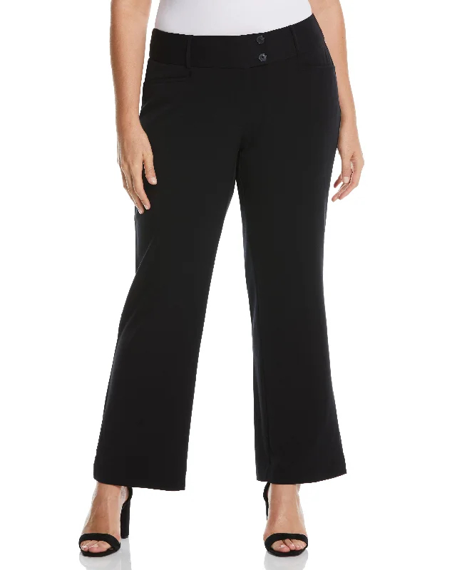 Cozy Fashion Plus Size Gabardine Bootcut Pant - Curvy Fit