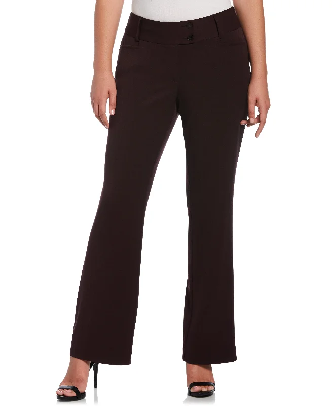 Cozy Street Style Petite Gabardine Bootcut Pant - Curvy Fit