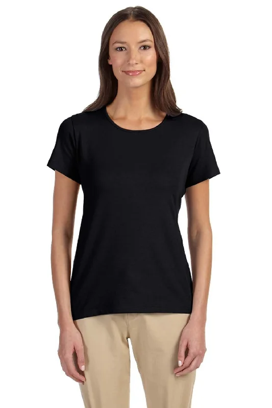 Elegant Design Devon & Jones Womens Perfect Fit Short Sleeve Crewneck T-Shirt - Black Elegant Design Devon & Jones Womens Perfect Fit Short Sleeve Crewneck T-Shirt - Black