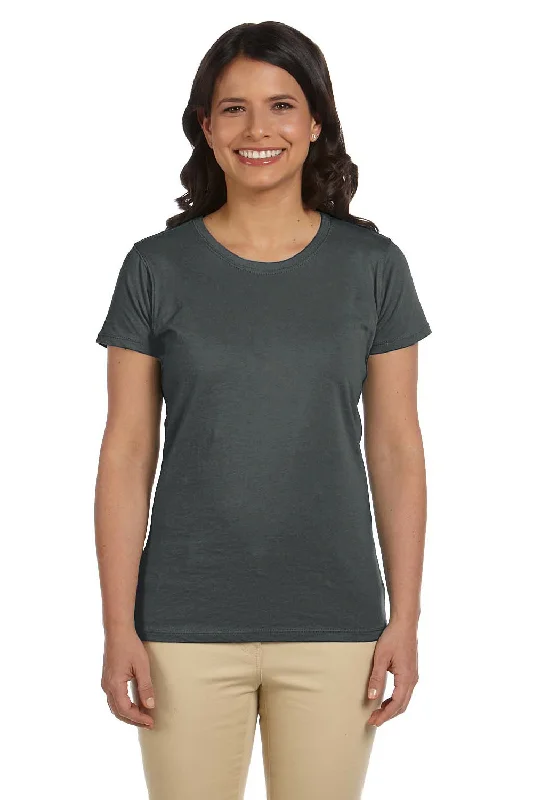 Soft And Comfortable Econscious Womens Heather Sueded Short Sleeve Crewneck T-Shirt - Charcoal Grey Soft And Comfortable Econscious Womens Heather Sueded Short Sleeve Crewneck T-Shirt - Charcoal Grey