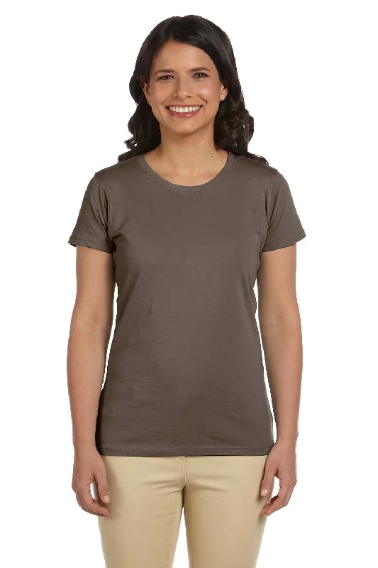 Simple And Comfortable Econscious Womens Heather Sueded Short Sleeve Crewneck T-Shirt - Meteorite Brown Simple And Comfortable Econscious Womens Heather Sueded Short Sleeve Crewneck T-Shirt - Meteorite Brown