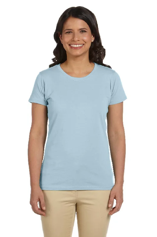 Ethnic Style Econscious Womens Heather Sueded Short Sleeve Crewneck T-Shirt - Sky Blue