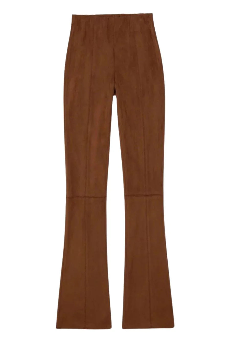 Comfortable And Cold-proof Faye Cropped Pant Cognac Stretch Suede