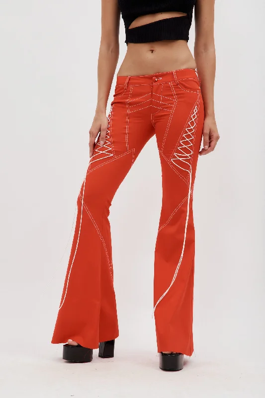 Smart Comfort Flared Lace Up Chilli Rainwear Pants